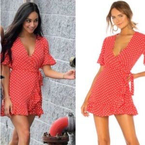 Privacy Please| Red and White Wrap Sundress